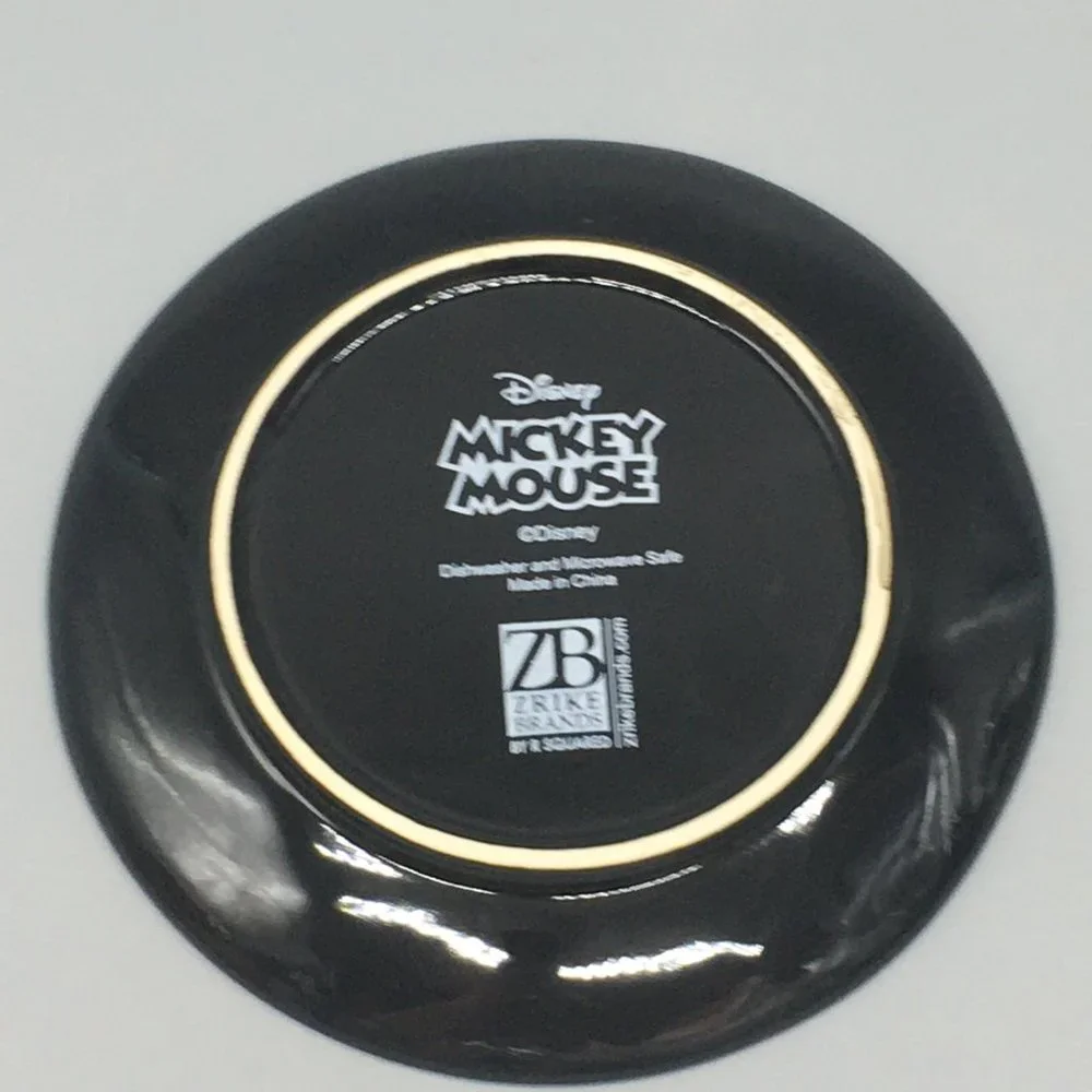 6 Zrike DISNEY Halloween MICKEY MOUSE Black Orange Spiderweb Plate Set Appetizer